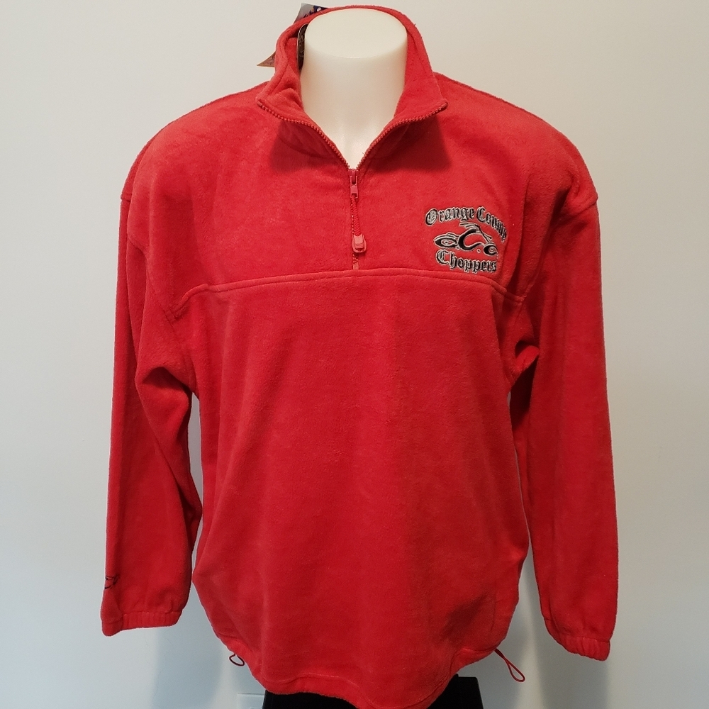 Orange County Choppers Fleece‎ Pullover ¼ Zip Size 2XL Red